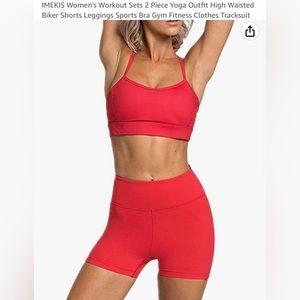 Red women workout set from Amazon - never worn - NEW